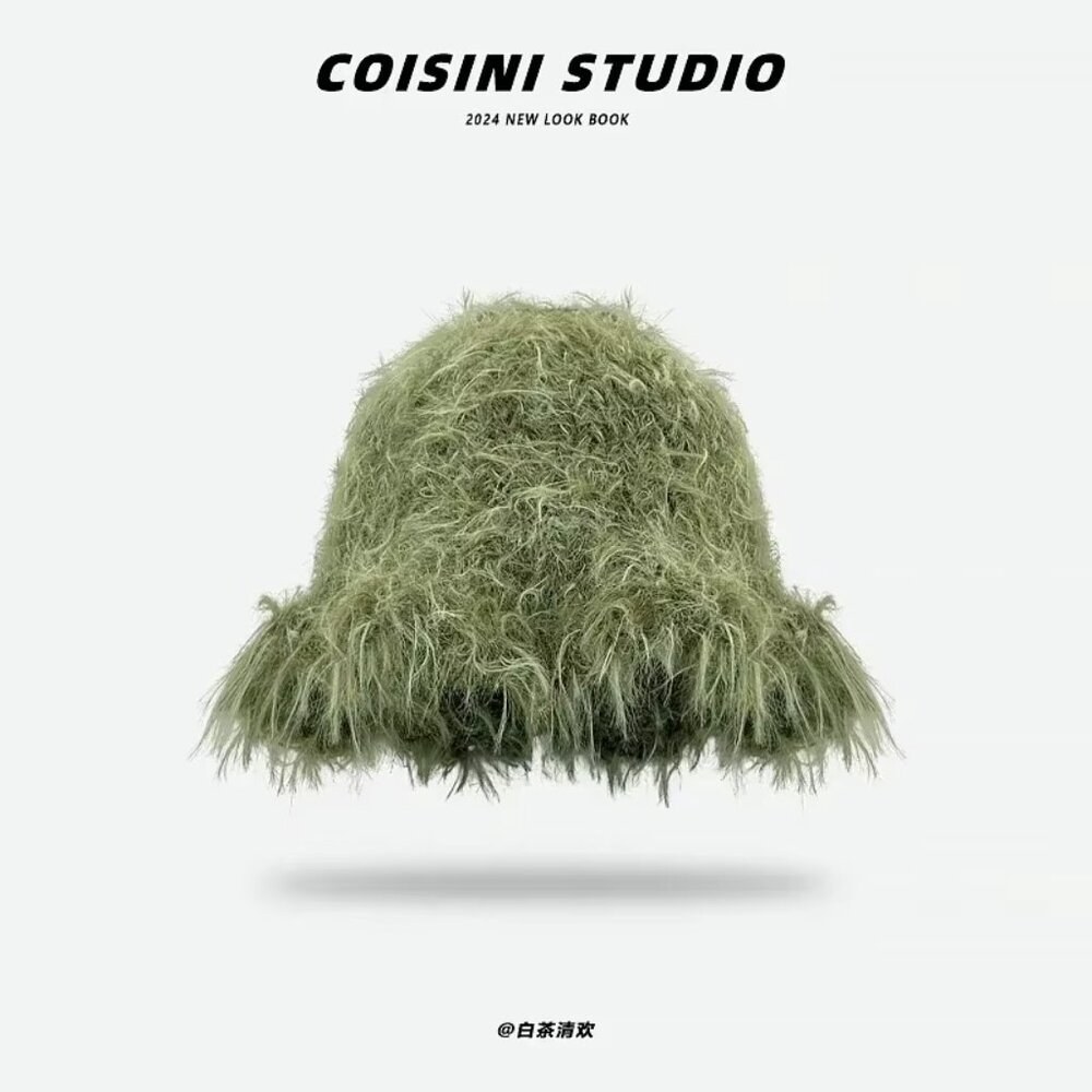 Ins Atmosphere Retro Plush Bucket Hats for Women Autumn and Winter Casual Warm